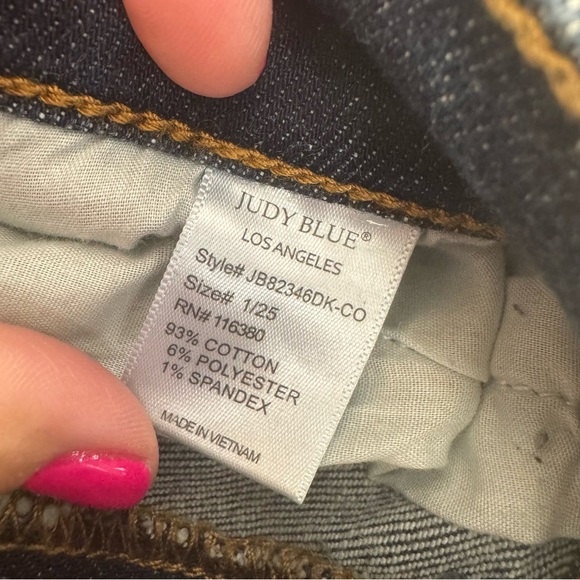 Judy Blue jeans splatter print  1 denim stretchy high‎ rise Women's Blue Jeans - Picture 11 of 12